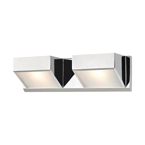 Devon 2 Light Vanity In Chrome With Opal Glass Lens