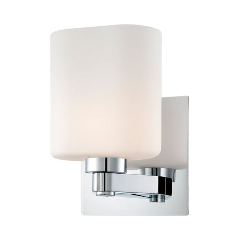 Embro 1 Light Vanity In Chrome And Oval White Opal Glass