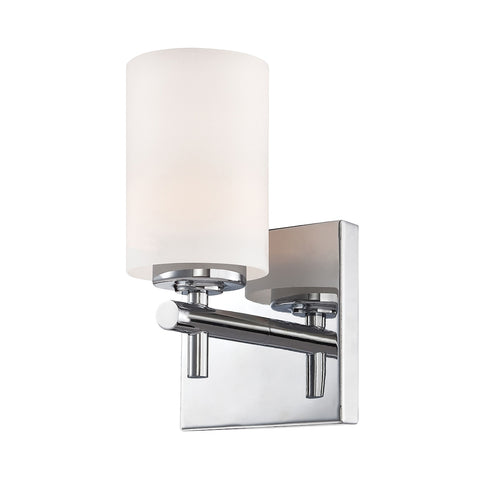 Barro 1 Light Vanity In Chrome And White Opal Glass