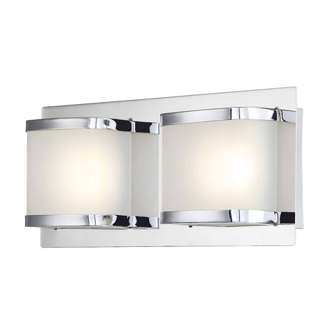 Bandeaux 2 Light LED Vanity In Chrome And Opal Glass