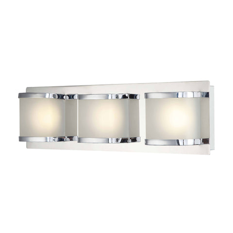 Bandeaux 3 Light LED Vanity In Chrome And Opal Glass