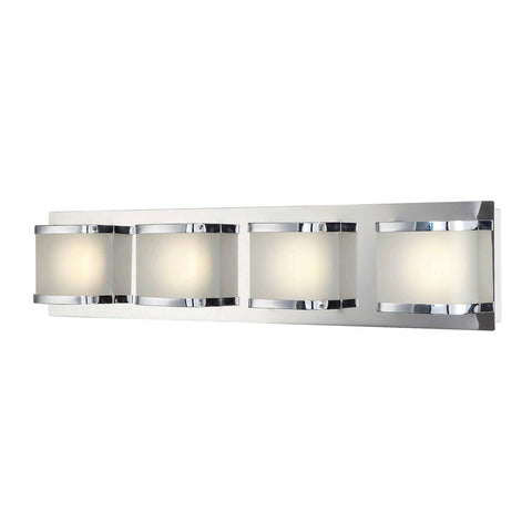 Bandeau 4 Light Vanity In Chrome And Rounded Glass