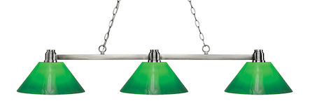 Z-Lite Park Brushed Nickel 3 Light Island/Billiard Light 314BN-GCG14