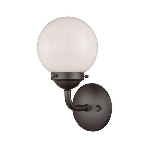 Beckett 1 Light Bath In Oil Rubbed Bronze And Opal White Glass