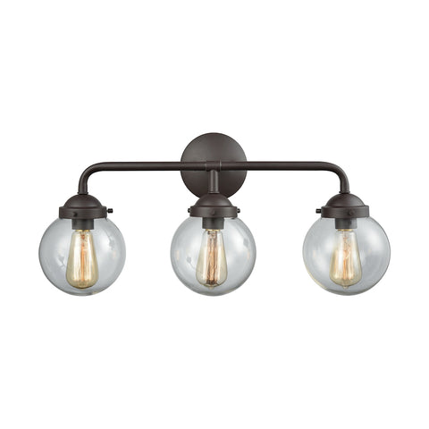 Beckett 3 Light Bath In Oil Rubbed Bronze And Clear Glass