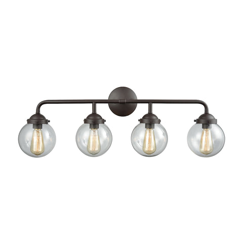 Beckett 4 Light Bath In Oil Rubbed Bronze And Clear Glass