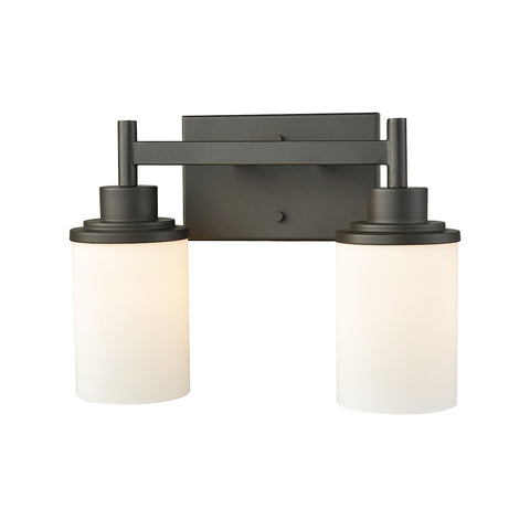 Belmar 2 Light Bath In Oil Rubbed Bronze With Opal White Glass