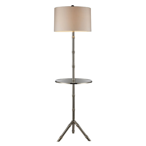 Stanton Table Lamp In Silver Plating With Glass Tray And Pure White Shade