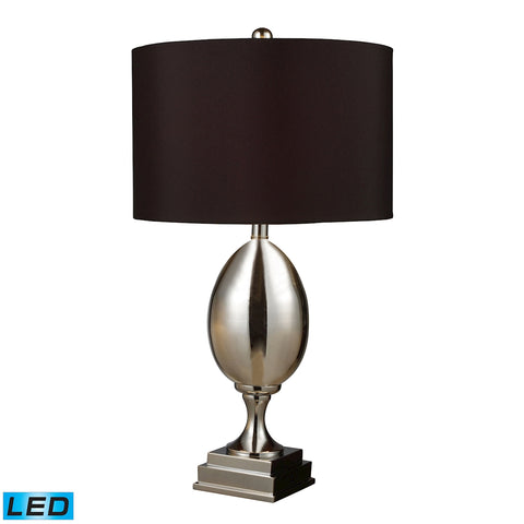 Waverly LED Table Lamp In Chrome Plated Glass With Milano Black Shade