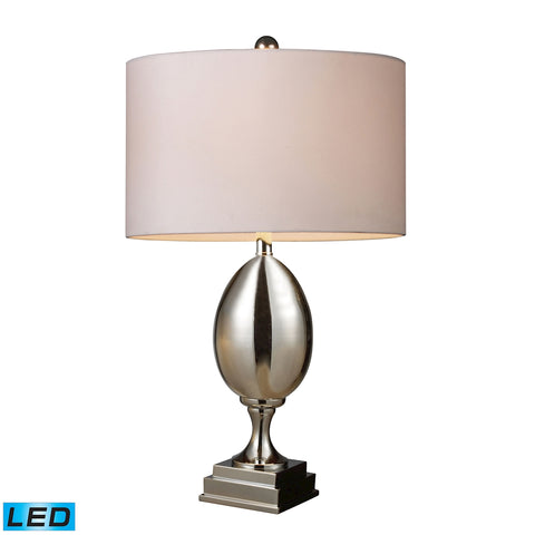 Waverly LED Table Lamp In Chrome Plated Glass With Milano Pure White Shade