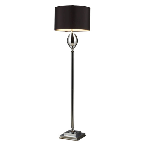 Waverly Floor Lamp In Chrome Plated Glass With Milano Black Shade