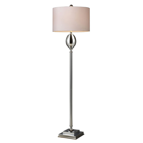 Waverly Floor Lamp In Chrome Plated Glass With Milano Pure White Shade