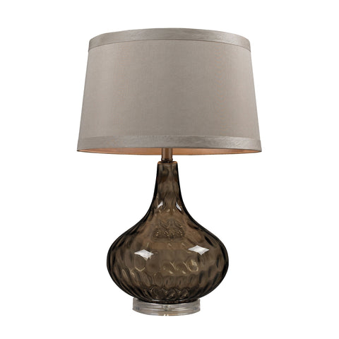 Water Glass Table Lamp In Coffee Smoke With Taupe Shade