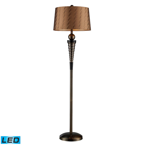 Laurie LED Floor Lamp In Dunbrook Finish With Bronze Tone-on-Tone Shade