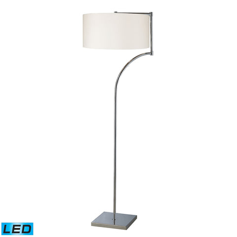 Lancaster LED Floor Lamp In Chrome With Milano Pure White Shade