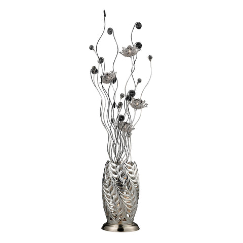 Cyprus Park Floral Display Floor Lamp in Chrome and Black