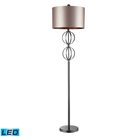 Danforth LED Floor Lamp In Coffee Plating With Champagne Shade