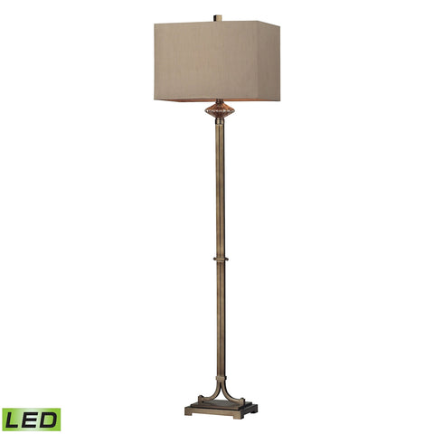 Lakemere Amber Antique Mercury Glass LED Floor Lamp in Antique Gold