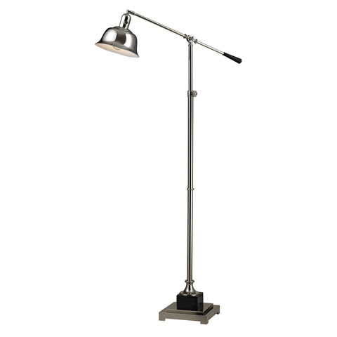 Freemanburg Adjustable Floor Lamp in Polished Nickel And Black