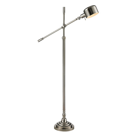 Stratsburg Chrome Adjustable Floor Lamp in Polished Nickel