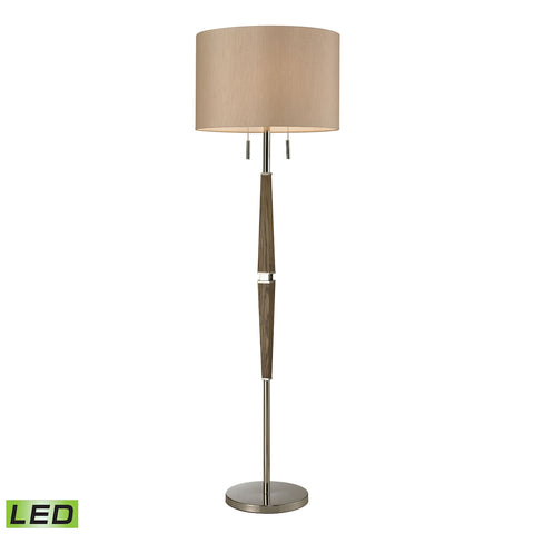 Jorgensen Wood LED Floor Lamp in Polished Nickel