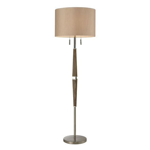 Jorgensen Wood Floor Lamp in Polished Nickel