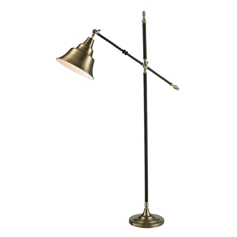 Kenhurst Floor Lamp In Antique Brass And Black