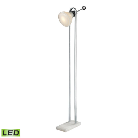 Vintage Ball Handle Adjustable LED Floor Lamp in Polished Nickel