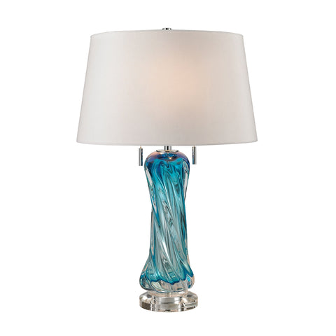 Vergato Free Blown Glass Table Lamp in Blue