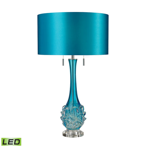 Vignola Free Blown Glass LED Table Lamp in Blue