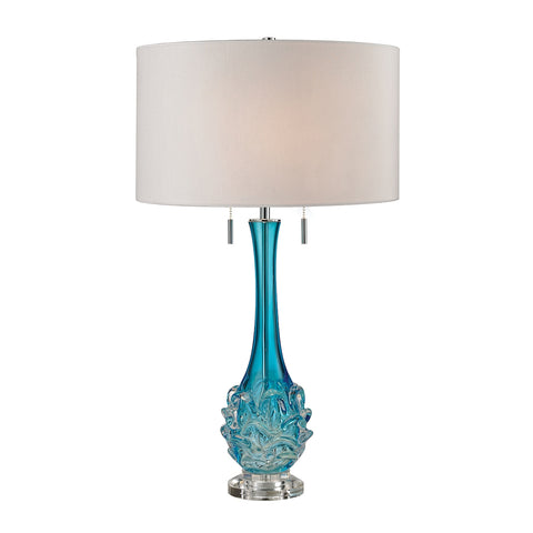 Vignola Free Blown Glass Table Lamp in Blue