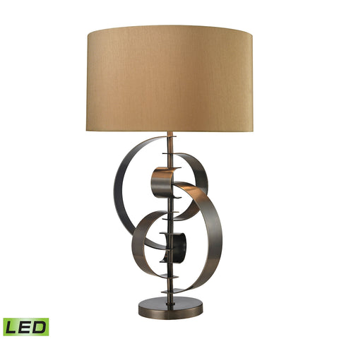 Volterra Abstract Curve LED Table Lamp in Dunbrook Bronze