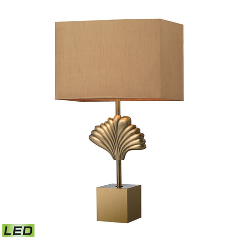 Vergato Solid Brass LED Table Lamp in Aged Brass