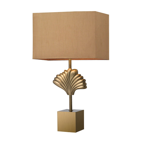 Vergato Solid Brass Table Lamp in Aged Brass