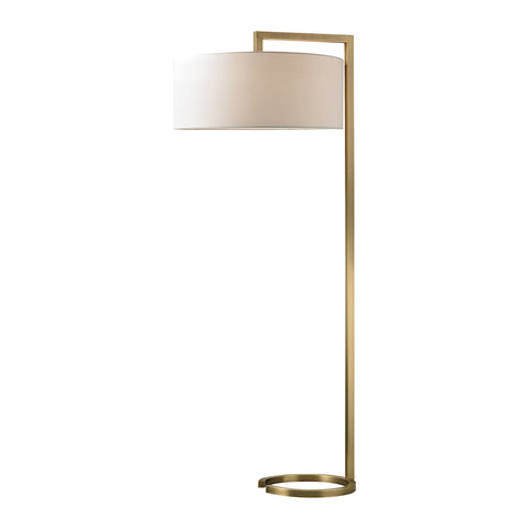 Ring Base Floor Lamp In Antique Brass