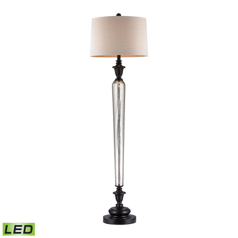 Mercury Glass Column LED Floor Lamp