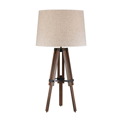 Wooden Brace Tripod Lamp