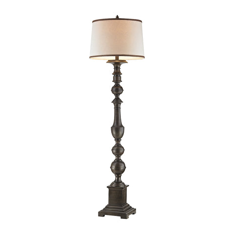 Leopold 1 Light Floor Lamp In Dark Stained Mahogany