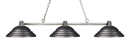 Z-Lite Park Brushed Nickel 3 Light Island/Billiard Light 314BN-SOB