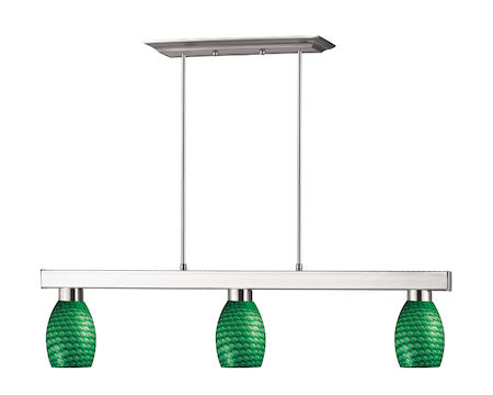 Z-Lite Cobalt 3 Light Billiard Light 152BN-131GREEN