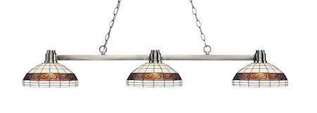 Z-Lite Park Brushed Nickel 3 Light Island/Billiard Light 314BN-F14-1