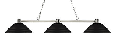 Z-Lite Park Brushed Nickel 3 Light Island/Billiard Light 314BN-SMB