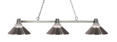 Z-Lite Park Brushed Nickel 3 Light Island/Billiard Light 314BN-RBN