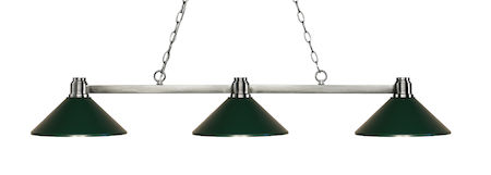 Z-Lite Park Brushed Nickel 3 Light Island/Billiard Light 314BN-MDG