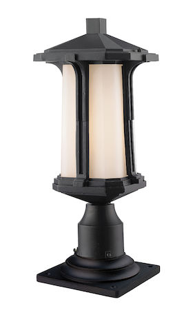 Z-Lite Harbor Lane 1 Light Outdoor Pier Mount Light 542PHM-533PM-BK