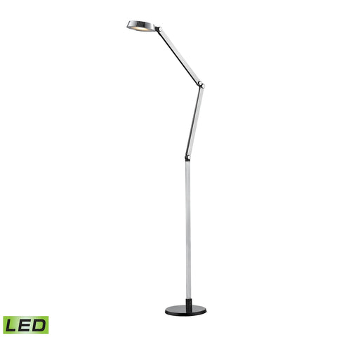 Disc LED Floor Lamp In Black And Chrome