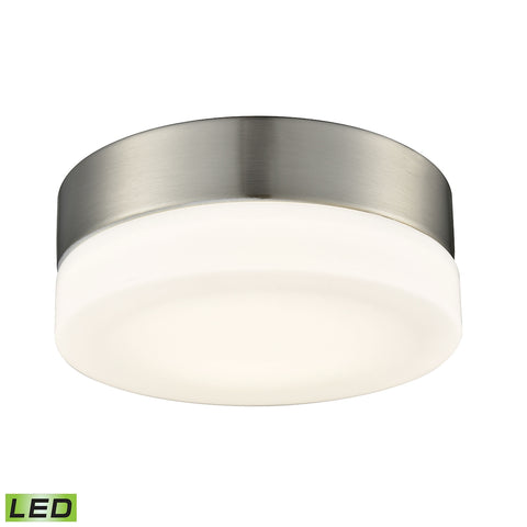 Holmby 1 Light Round Flushmount In Satin Nickel With Opal Glass - Small