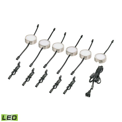 Tuxedo 6 Piece LED Undercabinet Light Set In Satin Nickel