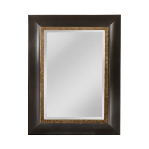 Lyddington Solid Mahohany Frame Mirror In Black And Silver With Gold Trim