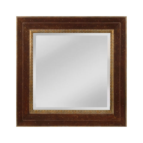 Darcey Wood Frame Mirror In Walnut And Roman Gold - Small